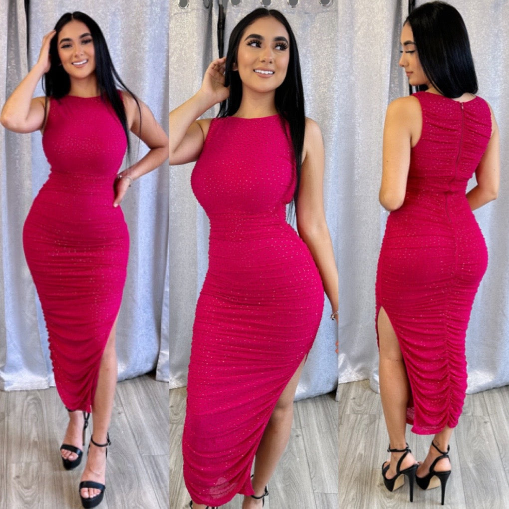 Arlette Dress (Magenta)