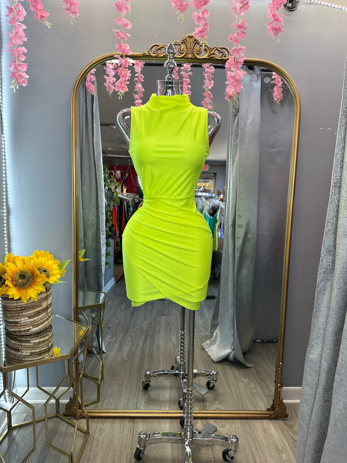 Neon Vibes Dress (Neon Yellow)