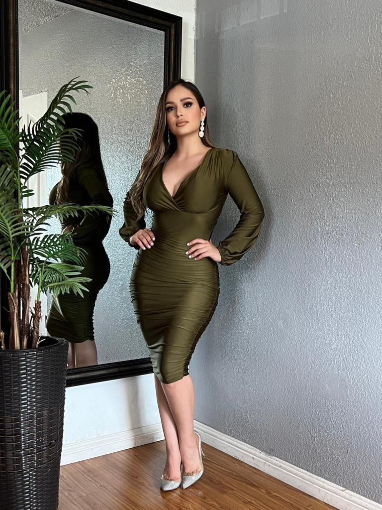 Keily Dress (Olive Green)