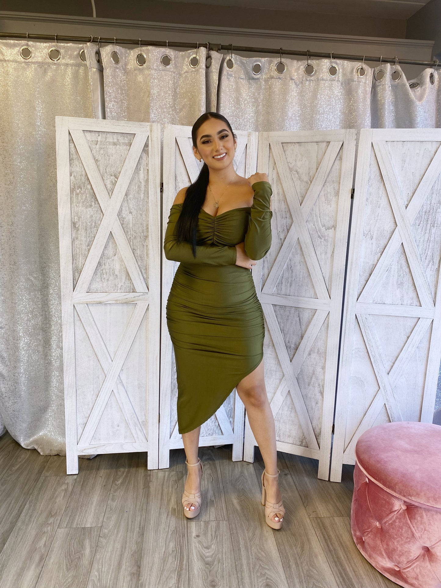 Carlina Dress (Olive)
