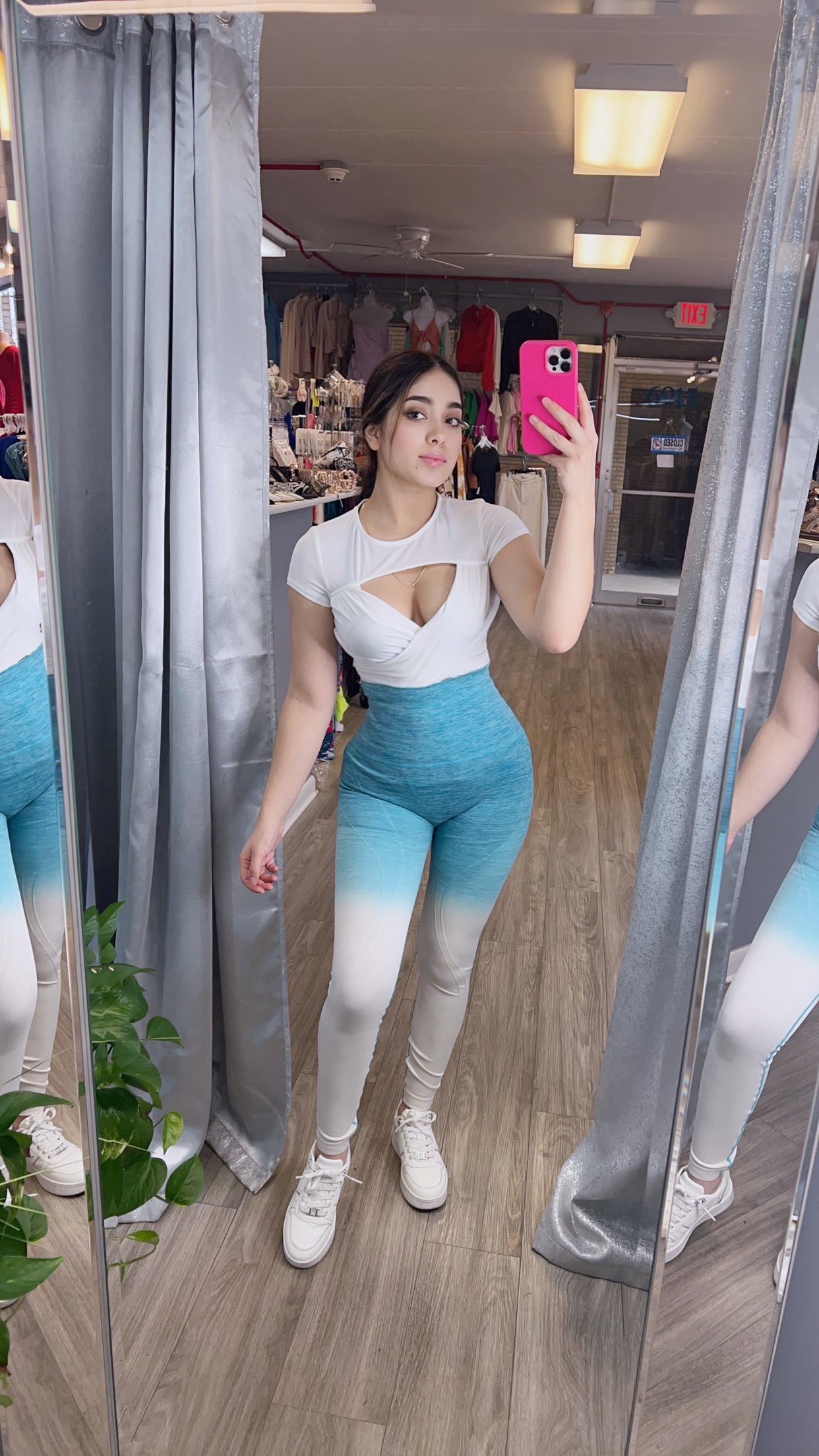 Get Bodied Leggings (Periwinkle/Ivory)