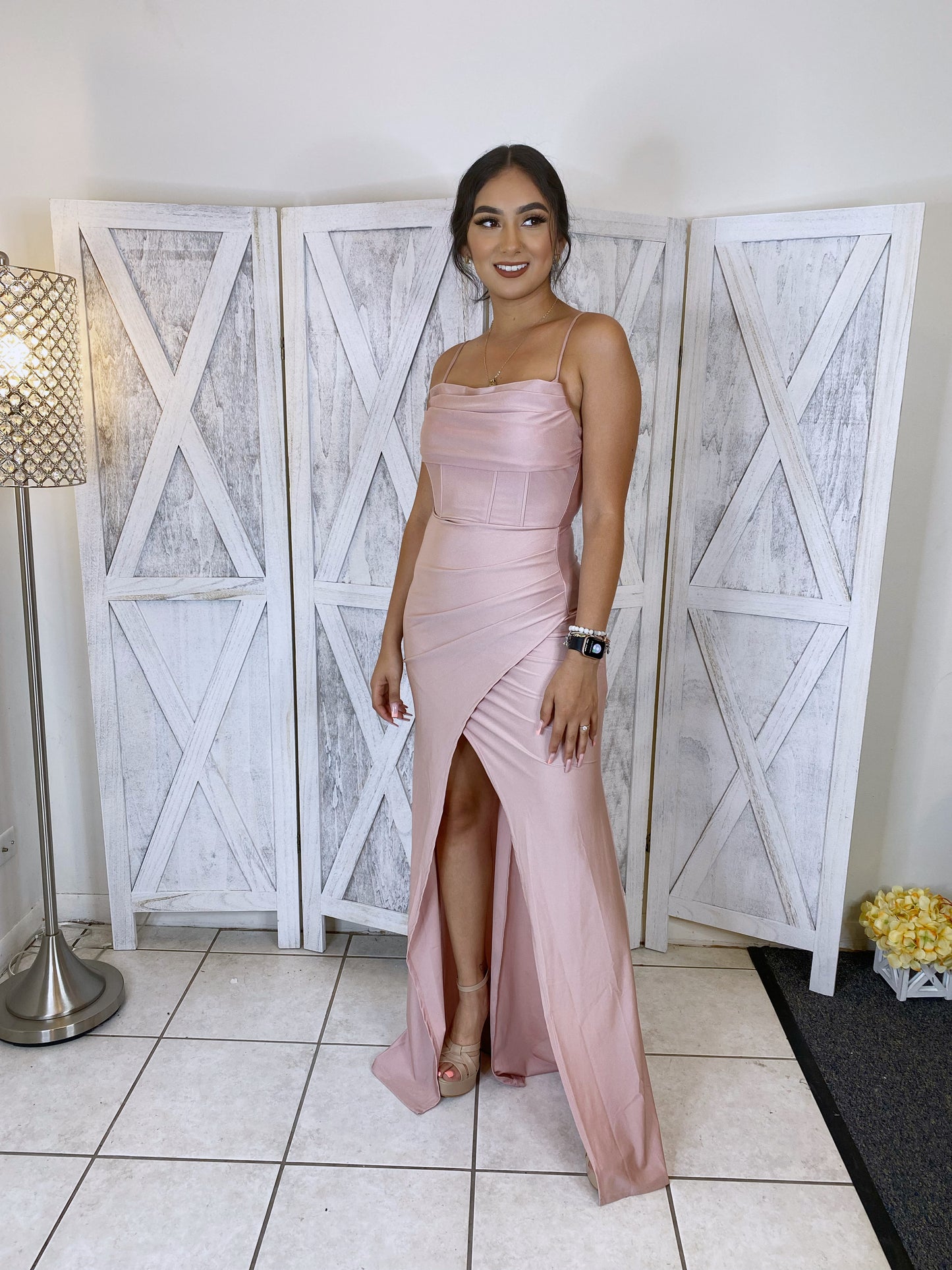 Lucia Formal Corset Dress - Pink