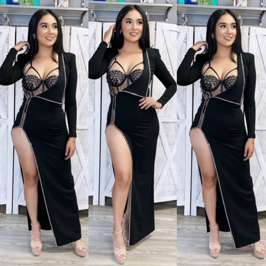 Selena Dress Set (Black)