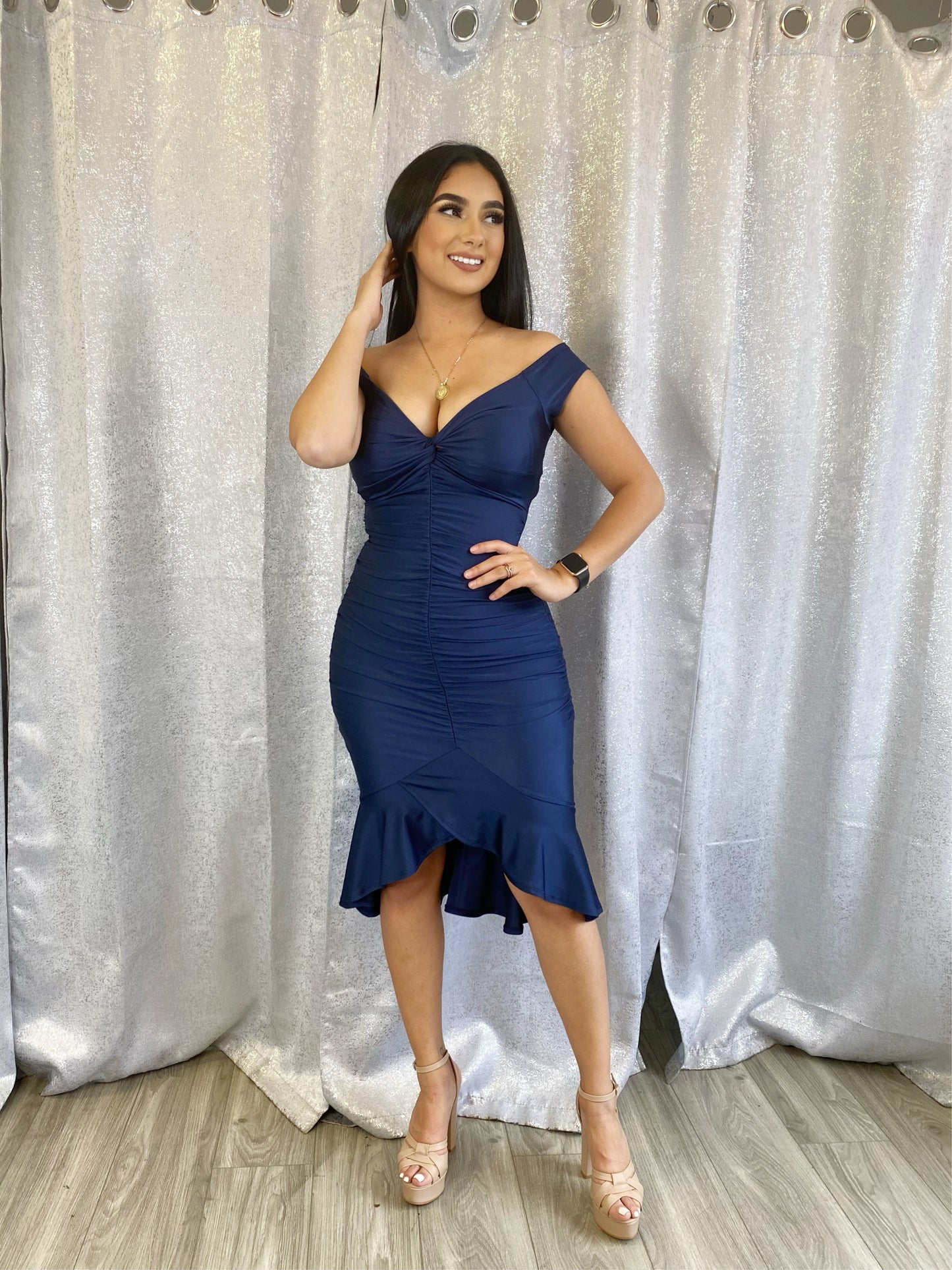 Anadela Dress (Navy)