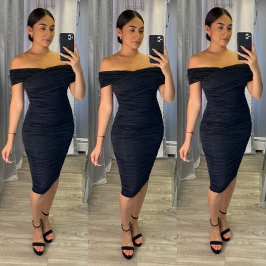 Ely Midi Dress (Black)