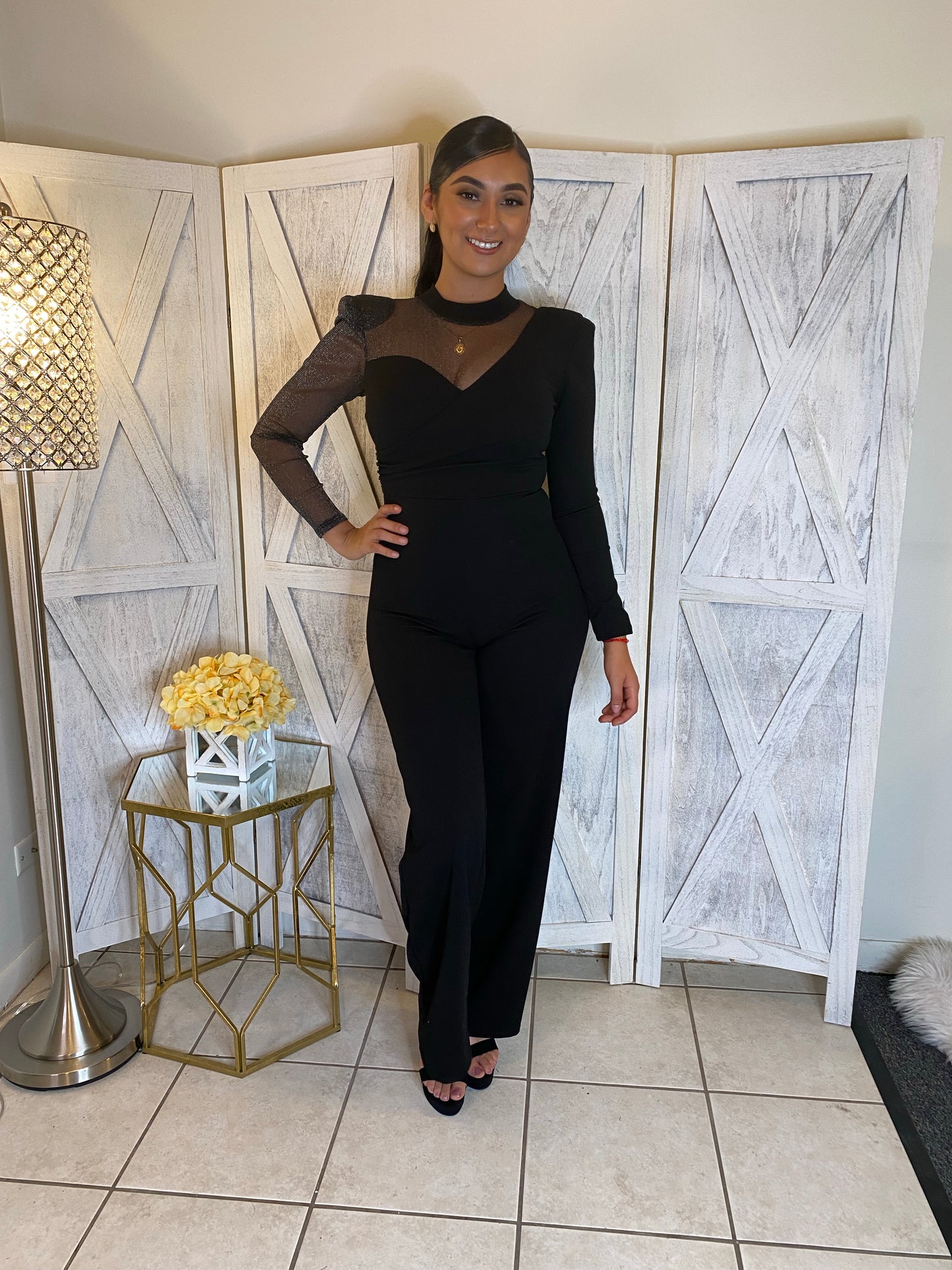 Dolores Jumpsuit (Silver/Black)