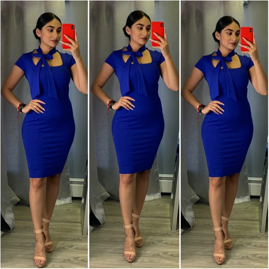 Bow Me A Kiss Dress (Royal)