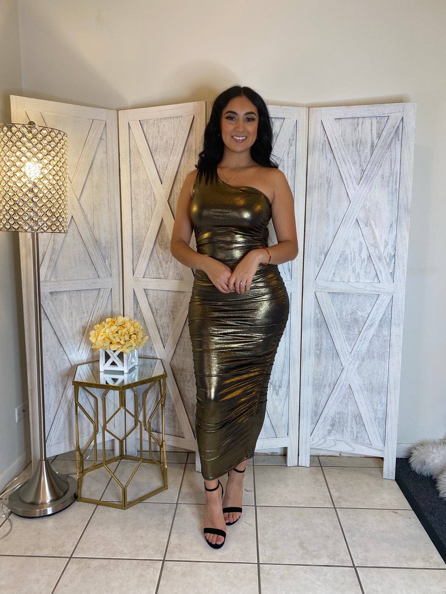 Public Figure Dress (Gold)