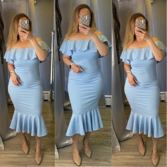 Clarissa Midi Dress (Baby Blue)