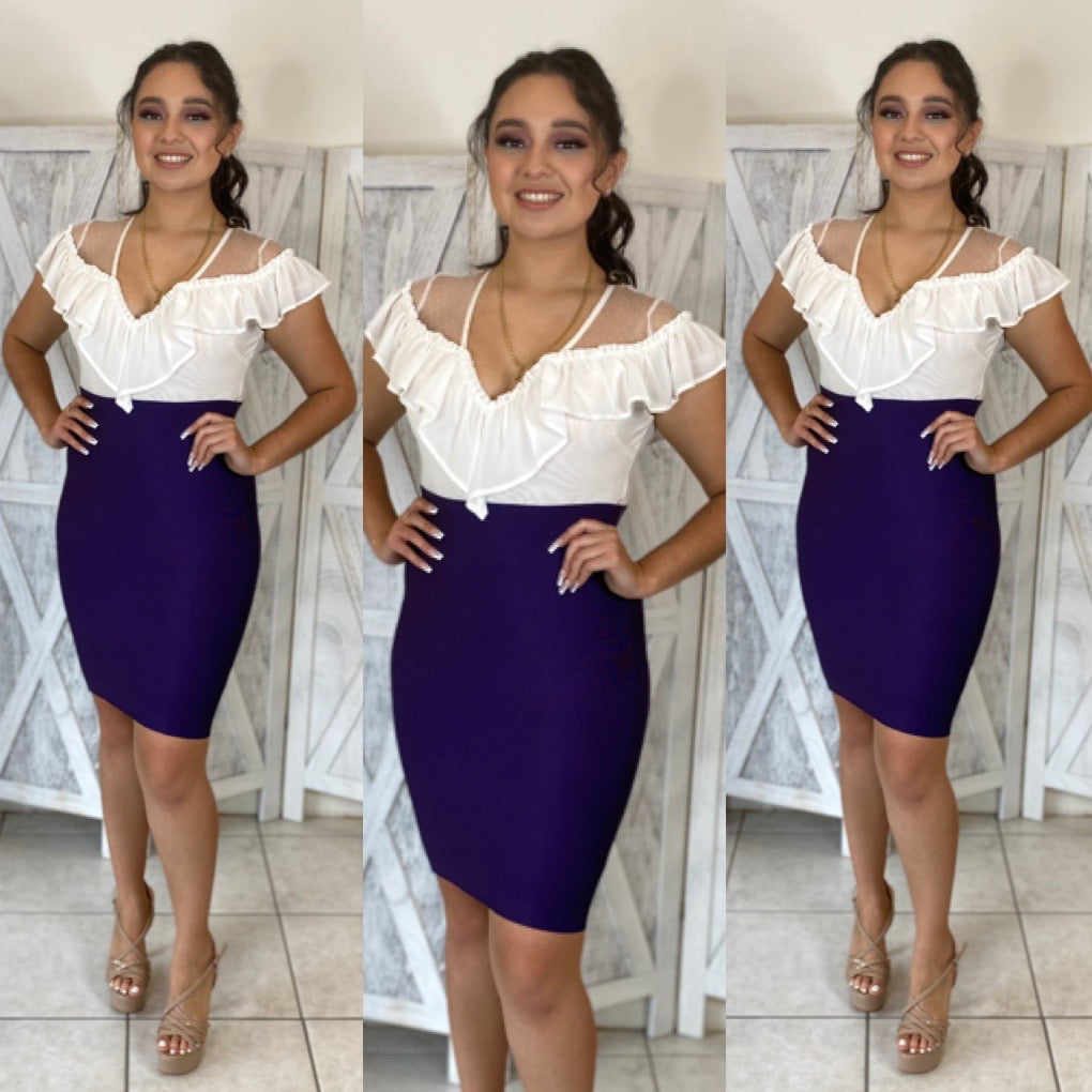 Liliana Bandage Pencil Skirt Purple