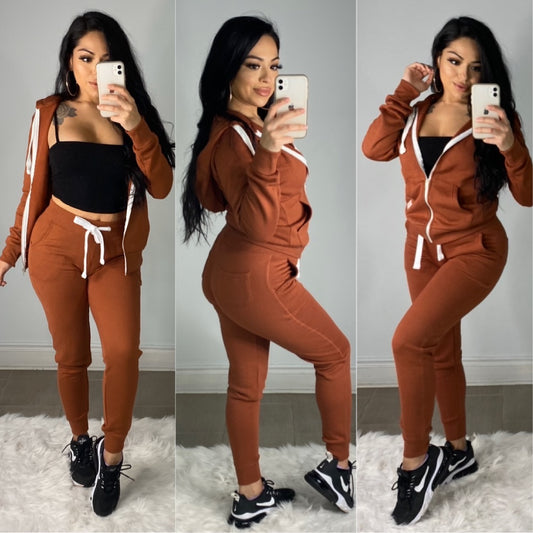Zuleyma 2PC-Set Zip Up (Rust)
