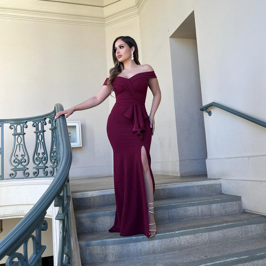 Classy Queen Dress (Wine)