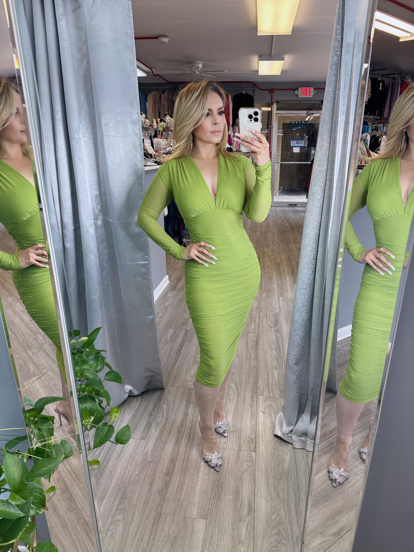 Ziana Dress (Apple Green)