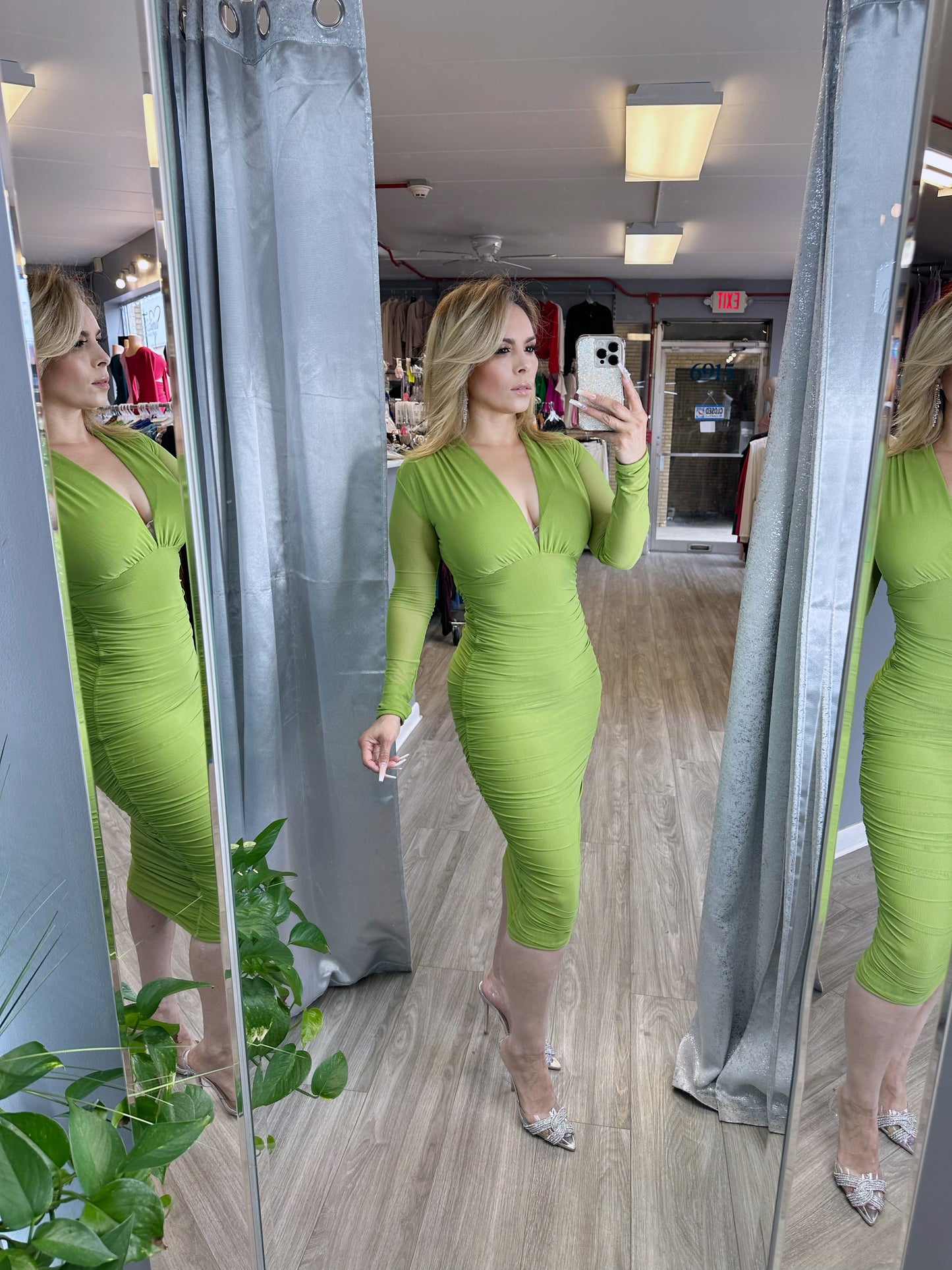 Ziana Dress (Apple Green)