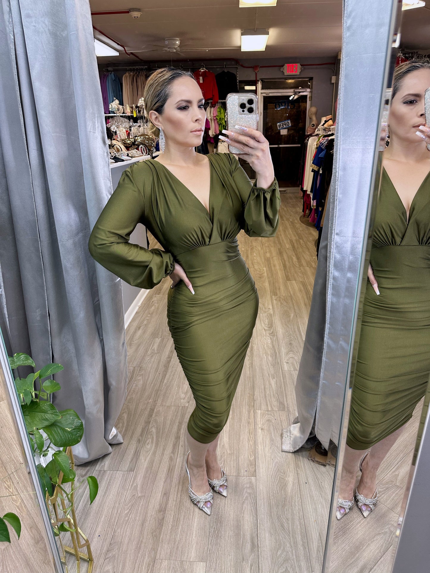 Keily Dress (Olive Green)