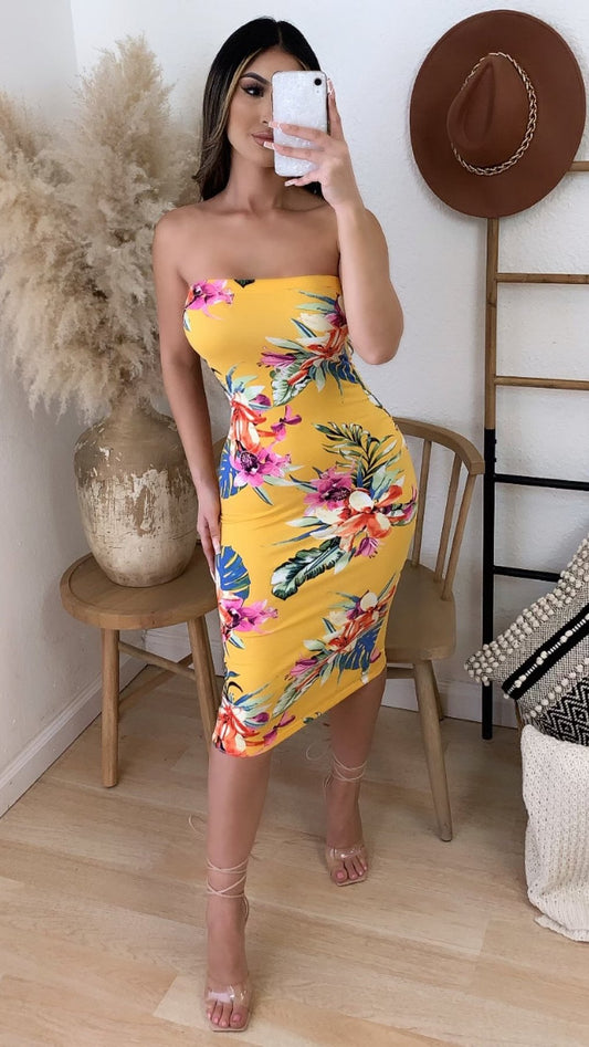 Austin Tube Dress (Mustard)