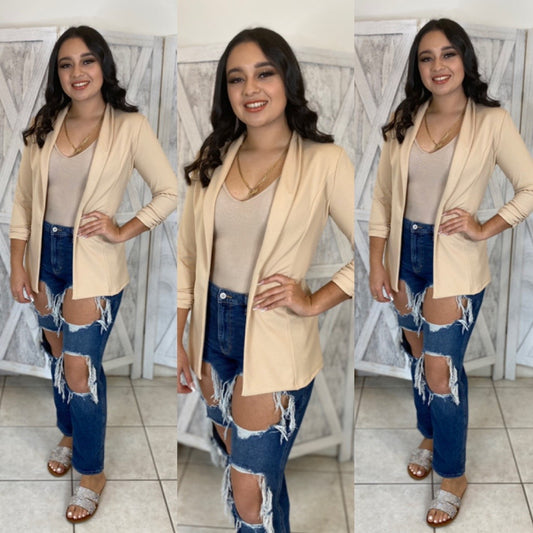 Julian Boyfriend Blazer (Oatmeal)