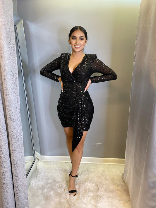 Leilani Sequin Dress (Black)