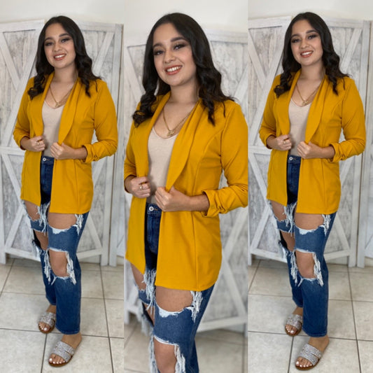 Julian Boyfriend Blazer (Mustard)