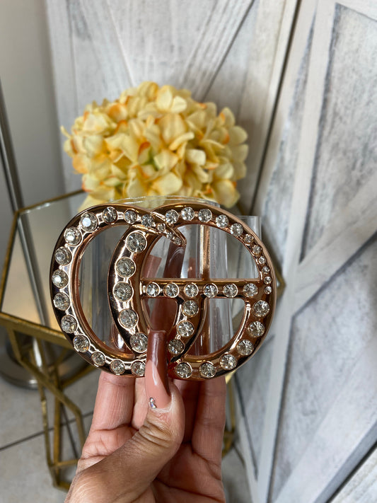 Rhinestone Buckle Transparent Belt