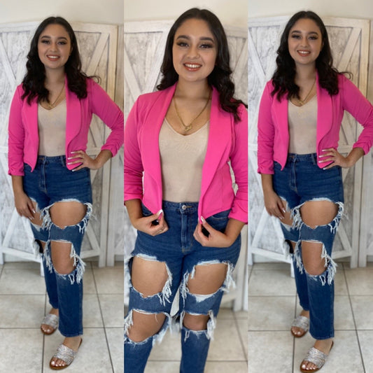 Your Go To Blazer (Fuchsia)