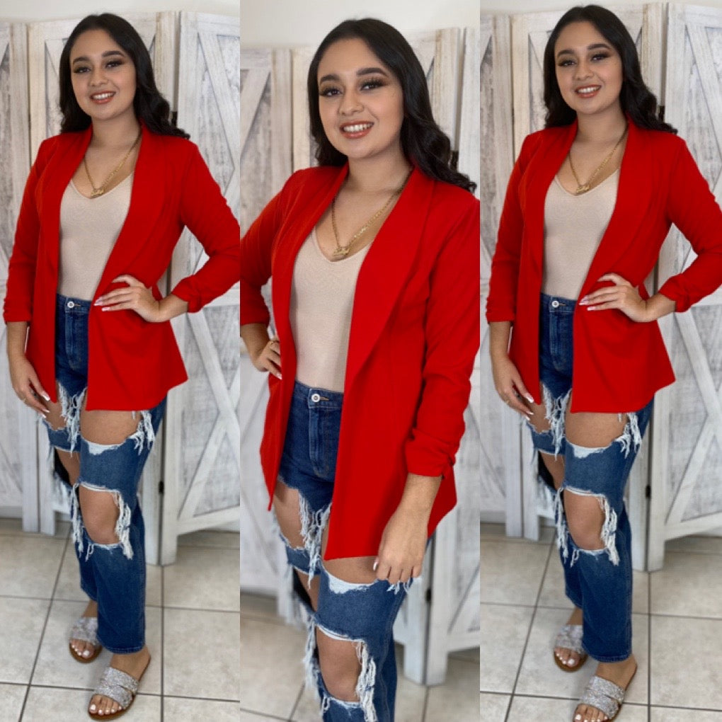 Julian Boyfriend Blazer (Red)
