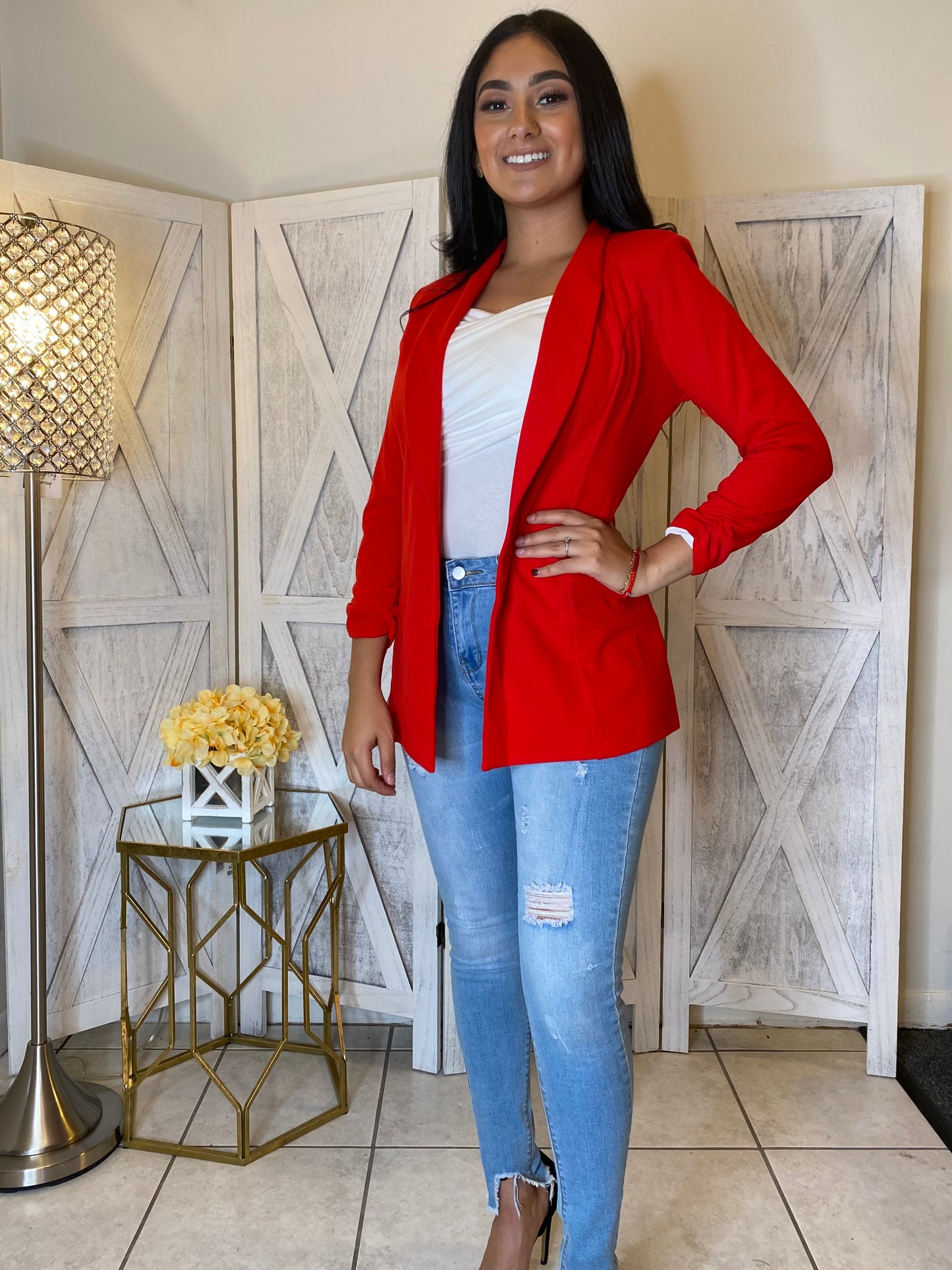 Julian Boyfriend Blazer (Red)