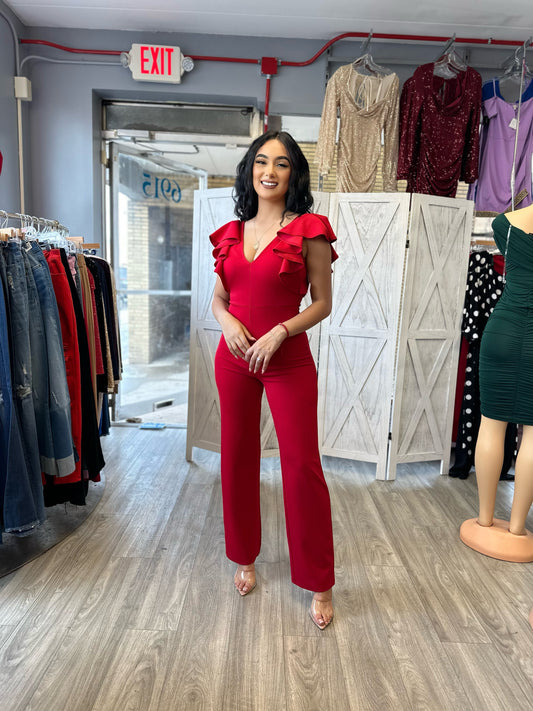 Take Me Away Jumpsuit (RED)