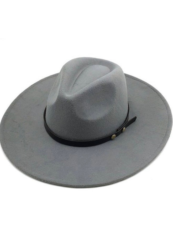 Wide Brim Dandy Panama Hat (Gray)