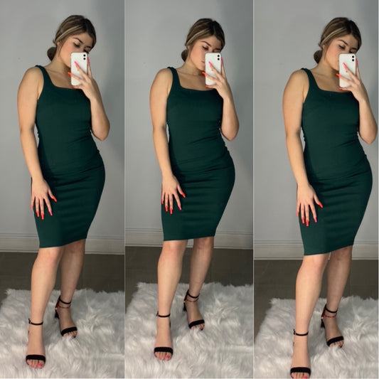 Noelia Dress - Hunter Green