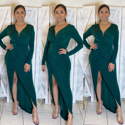 Arriving Late Dress (H Green)