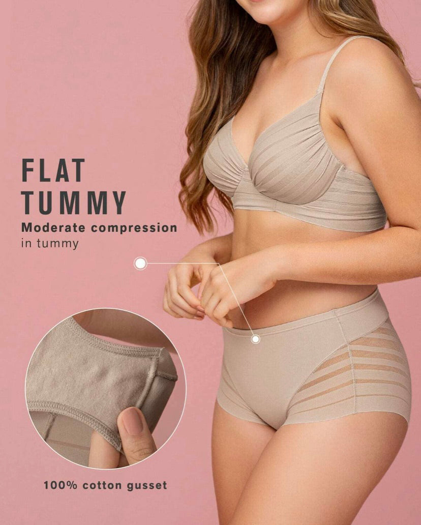 Lace Stripe Undetectable Classic Shaper Panty (Nude)