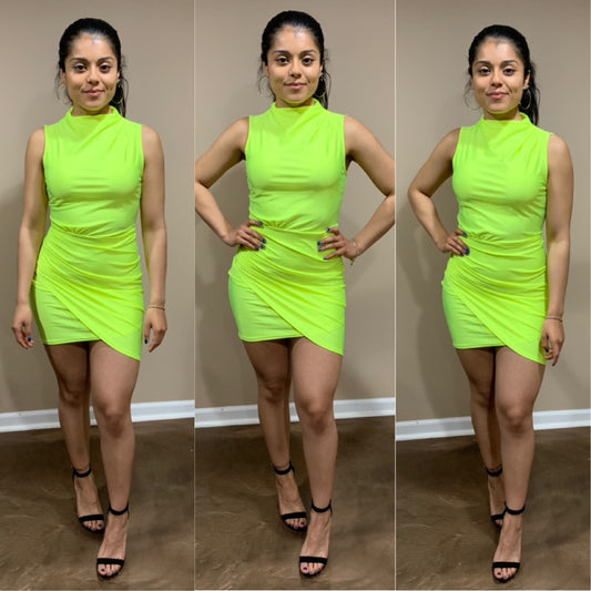 Neon Vibes Dress (Neon Yellow)